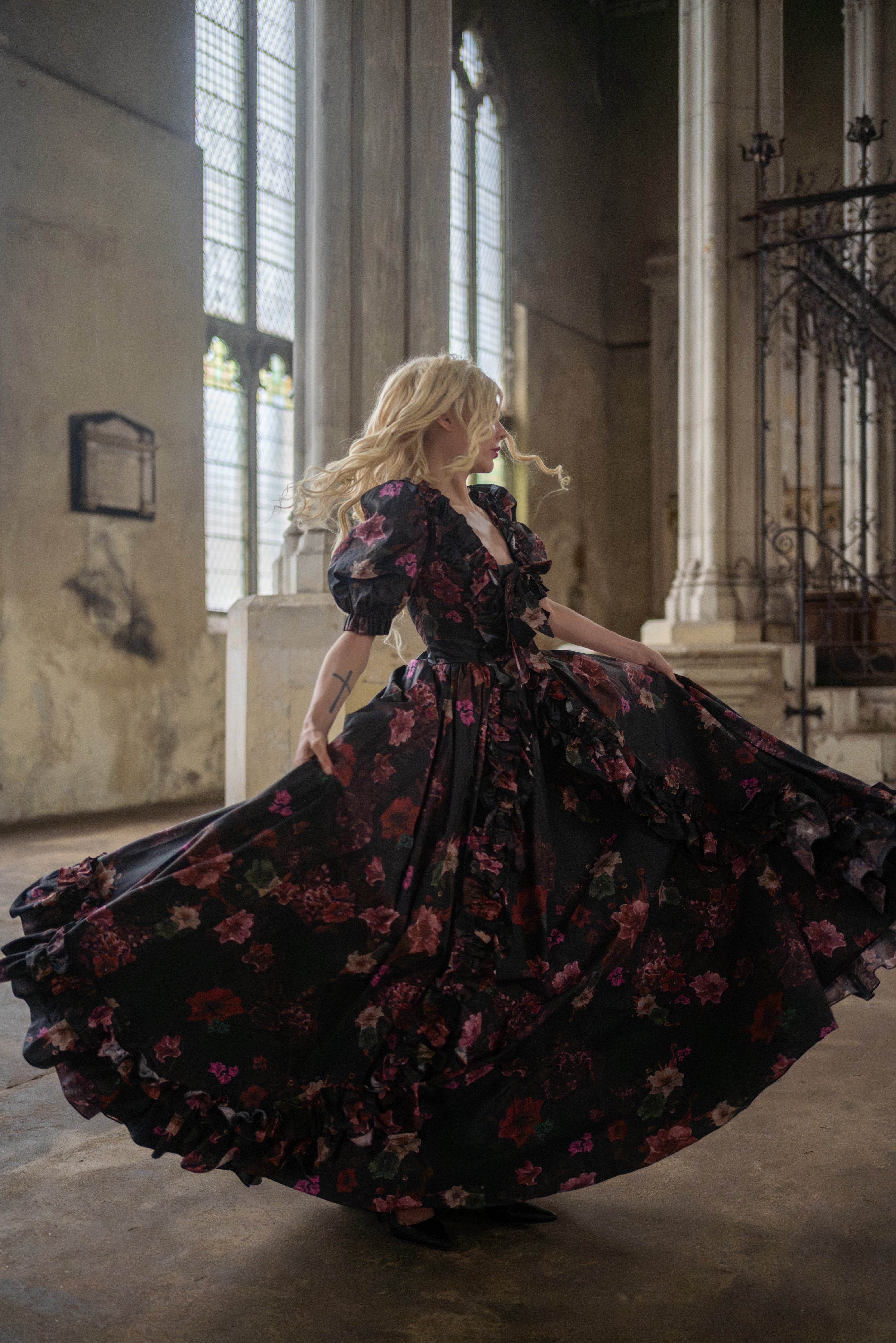 Ghostly Blooms Duchess Gown