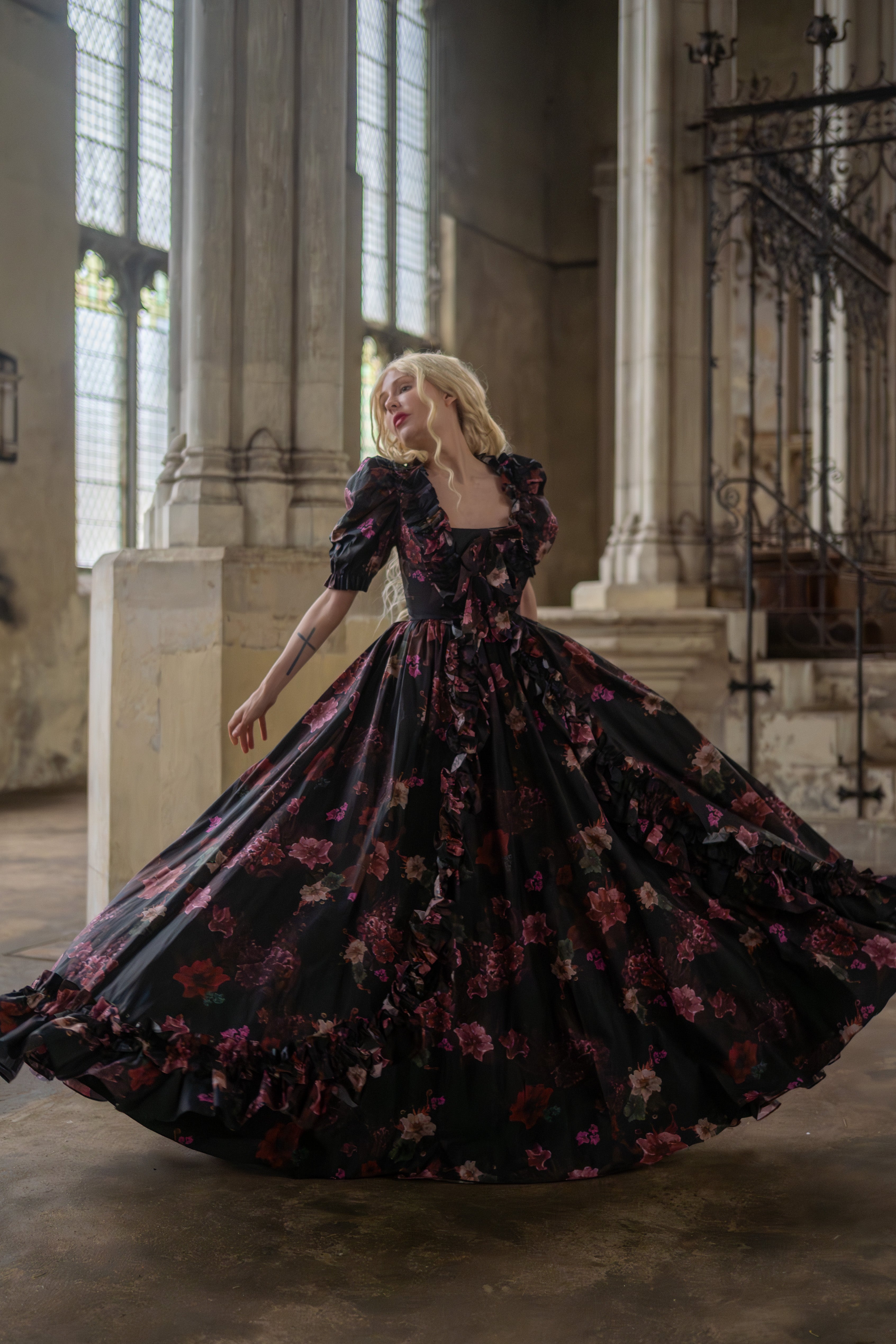 Ghostly Blooms Duchess Gown
