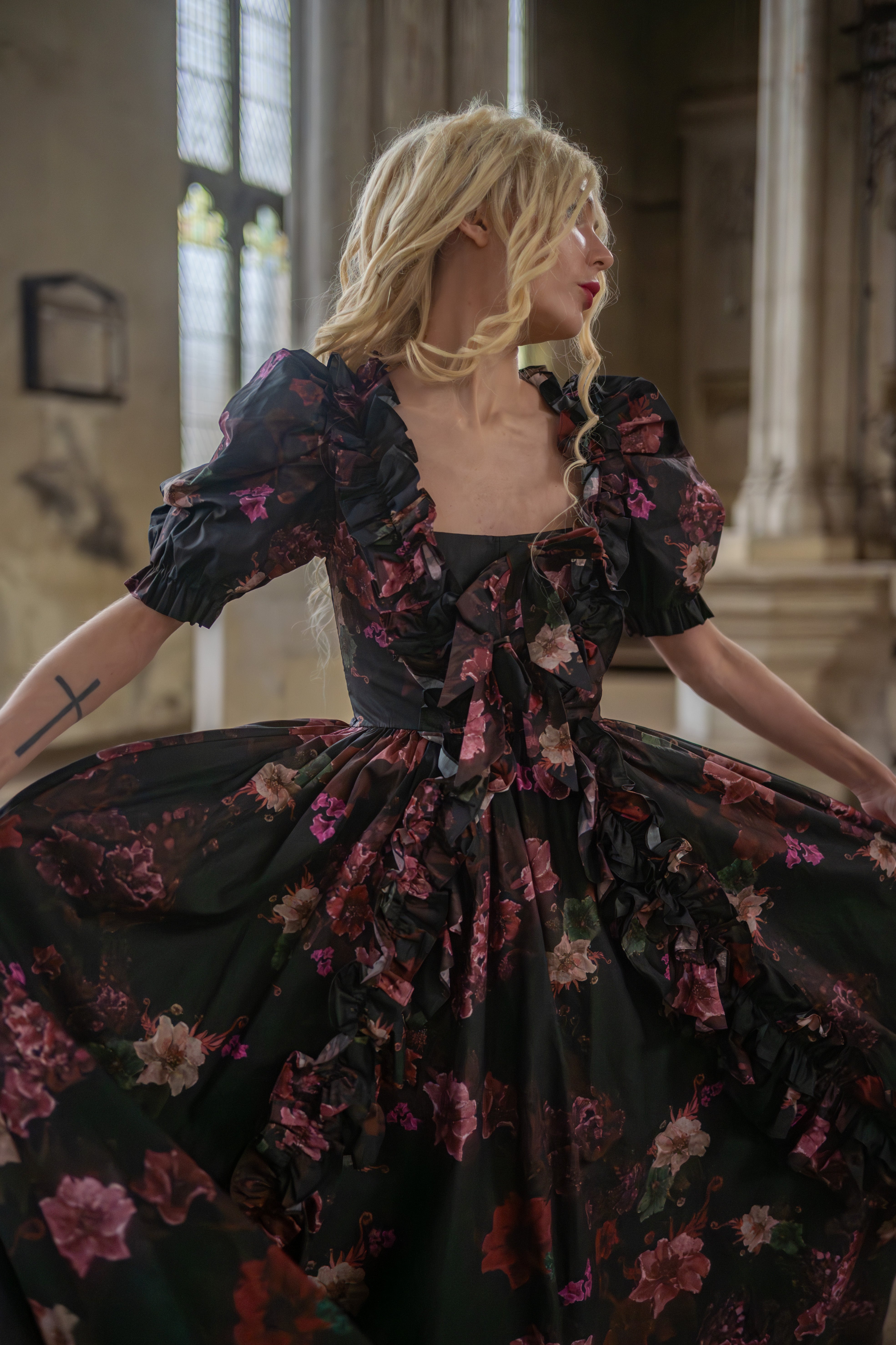 Ghostly Blooms Duchess Gown