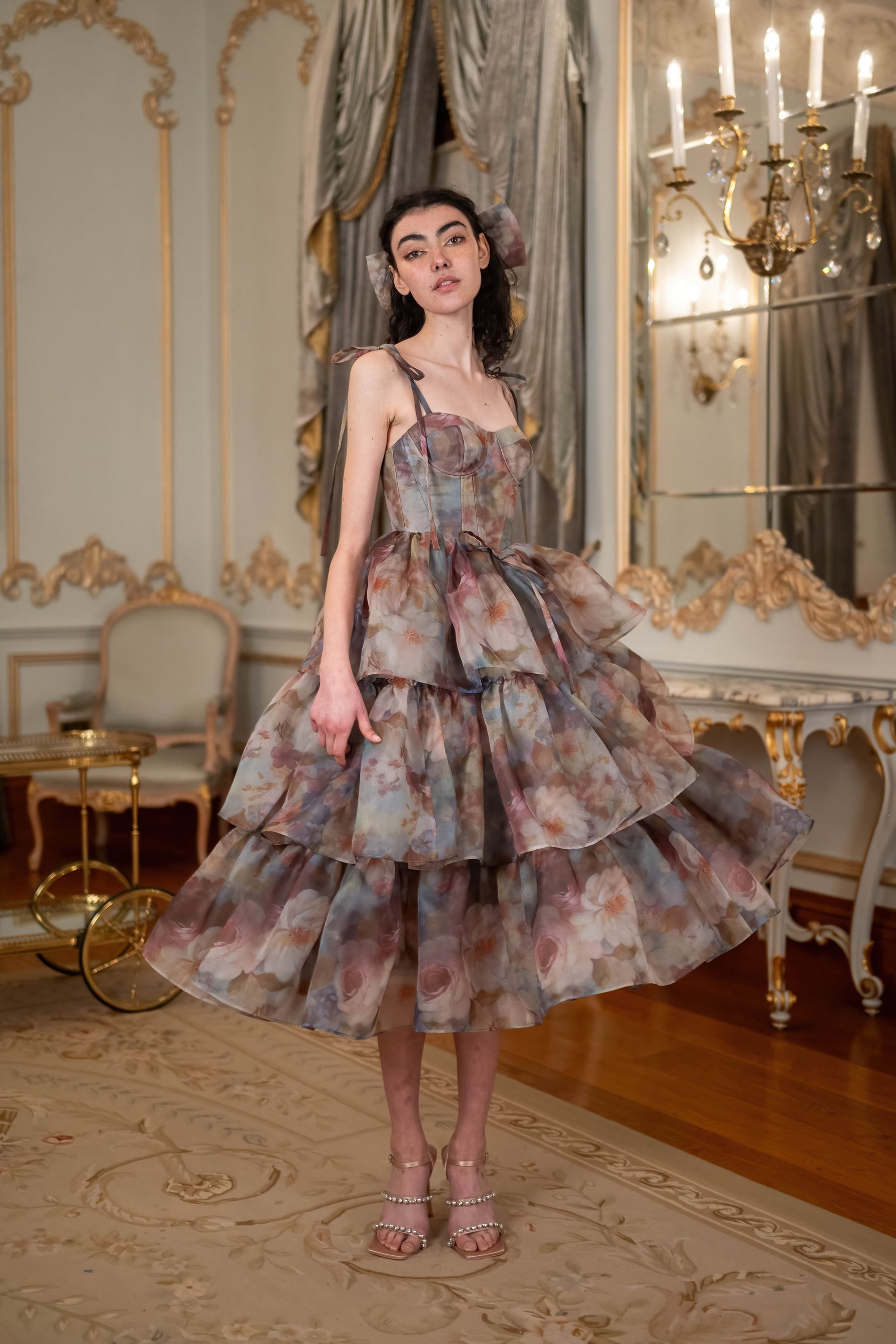 FANCIFUL ESCAPES WOVEN MIDI DRESS