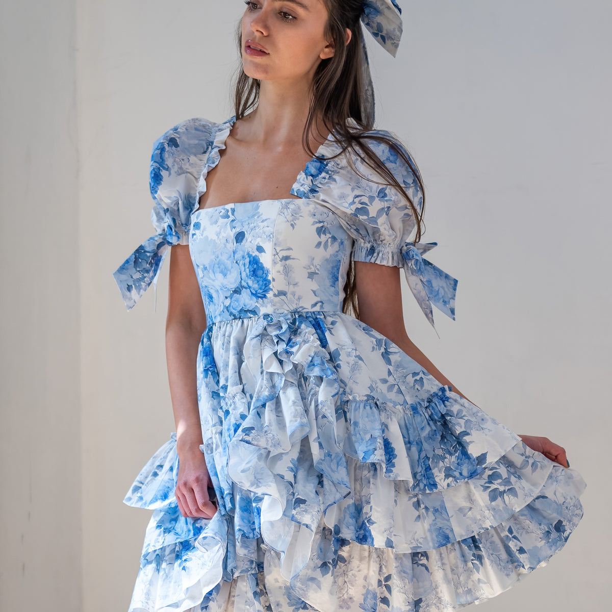 knee length dresses for ladies My Fair Lady Floral Ruffle Maxi Dress – VICI main image 0