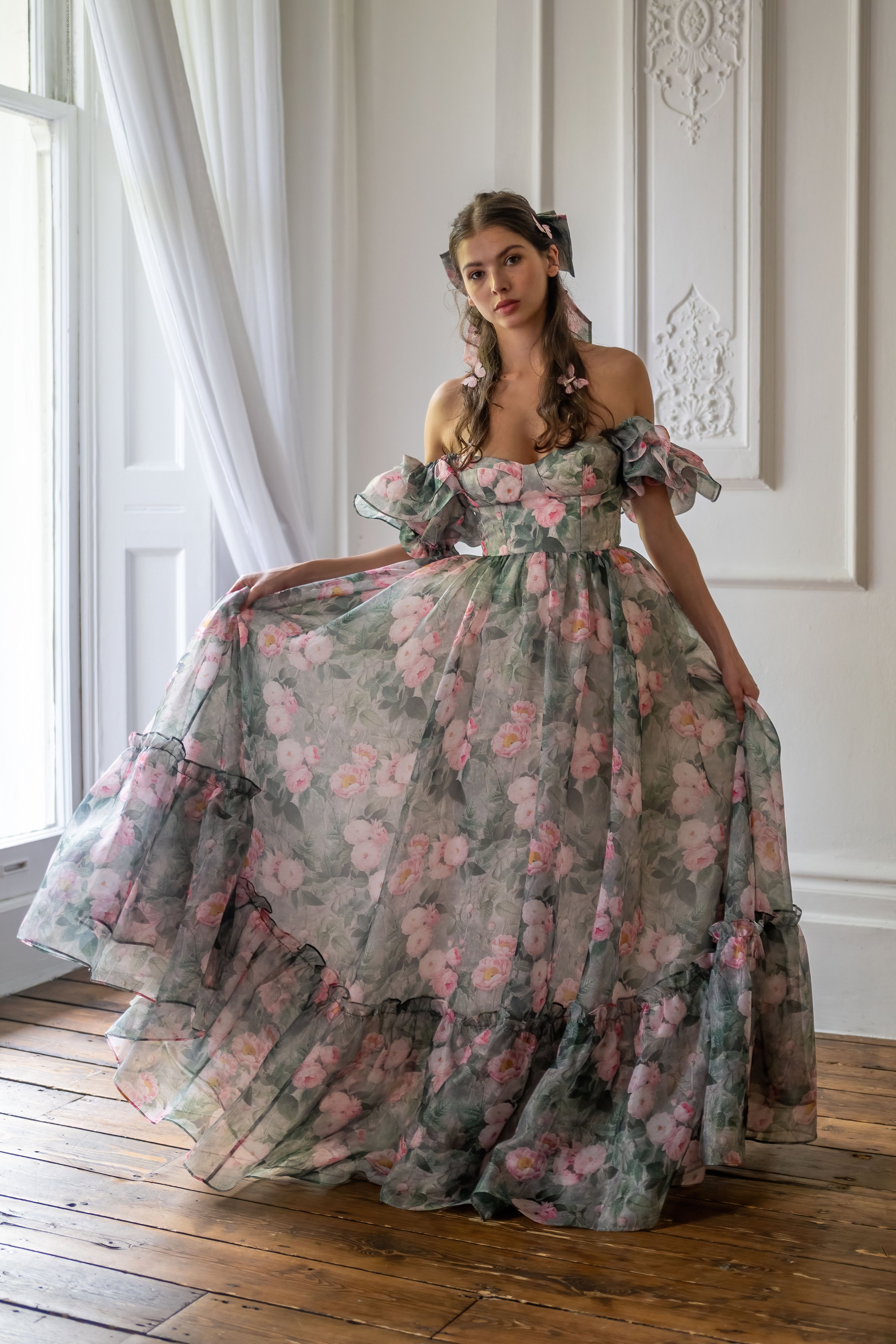 Peony Bouquet Sorority Gown
