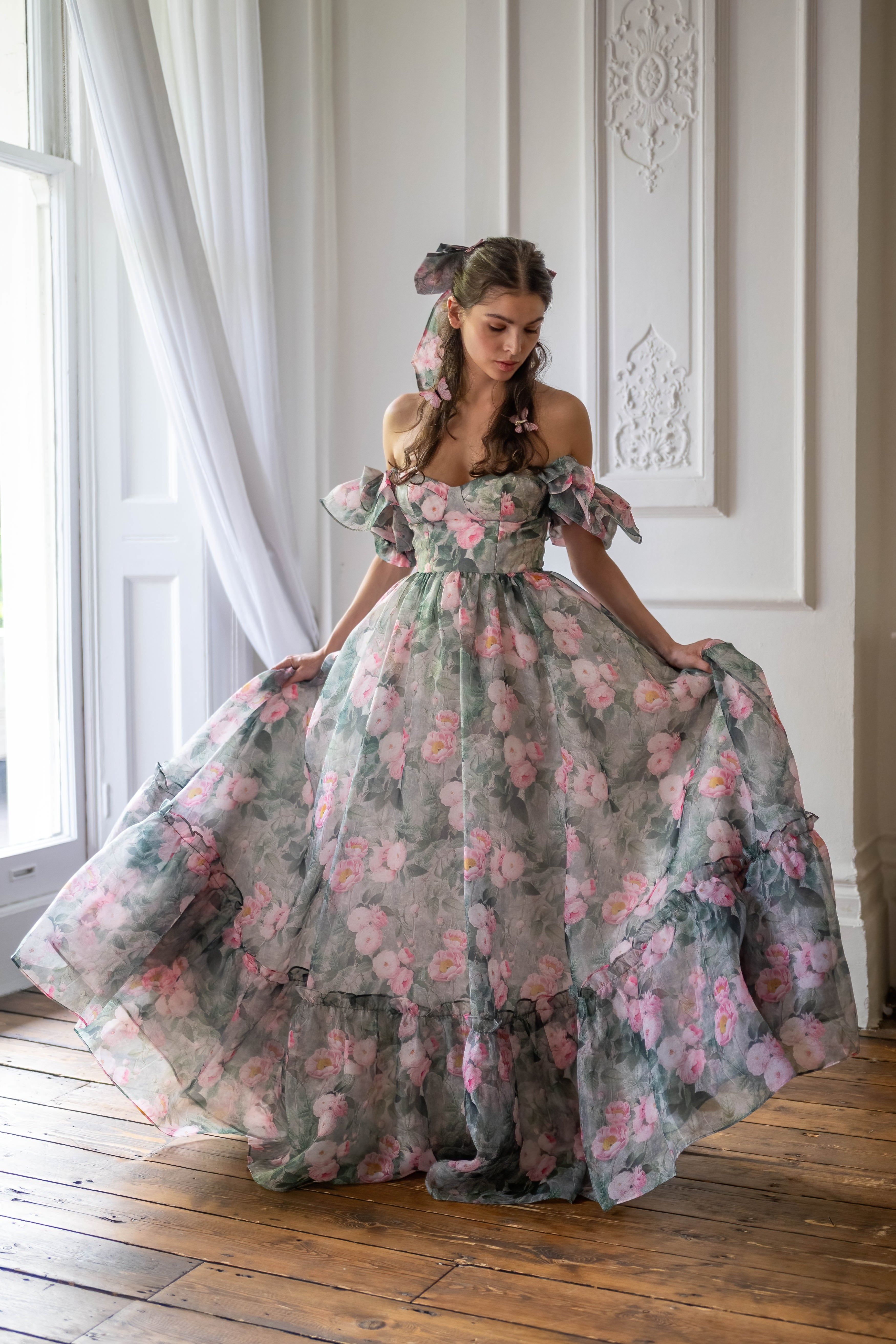 Peony Bouquet Sorority Gown