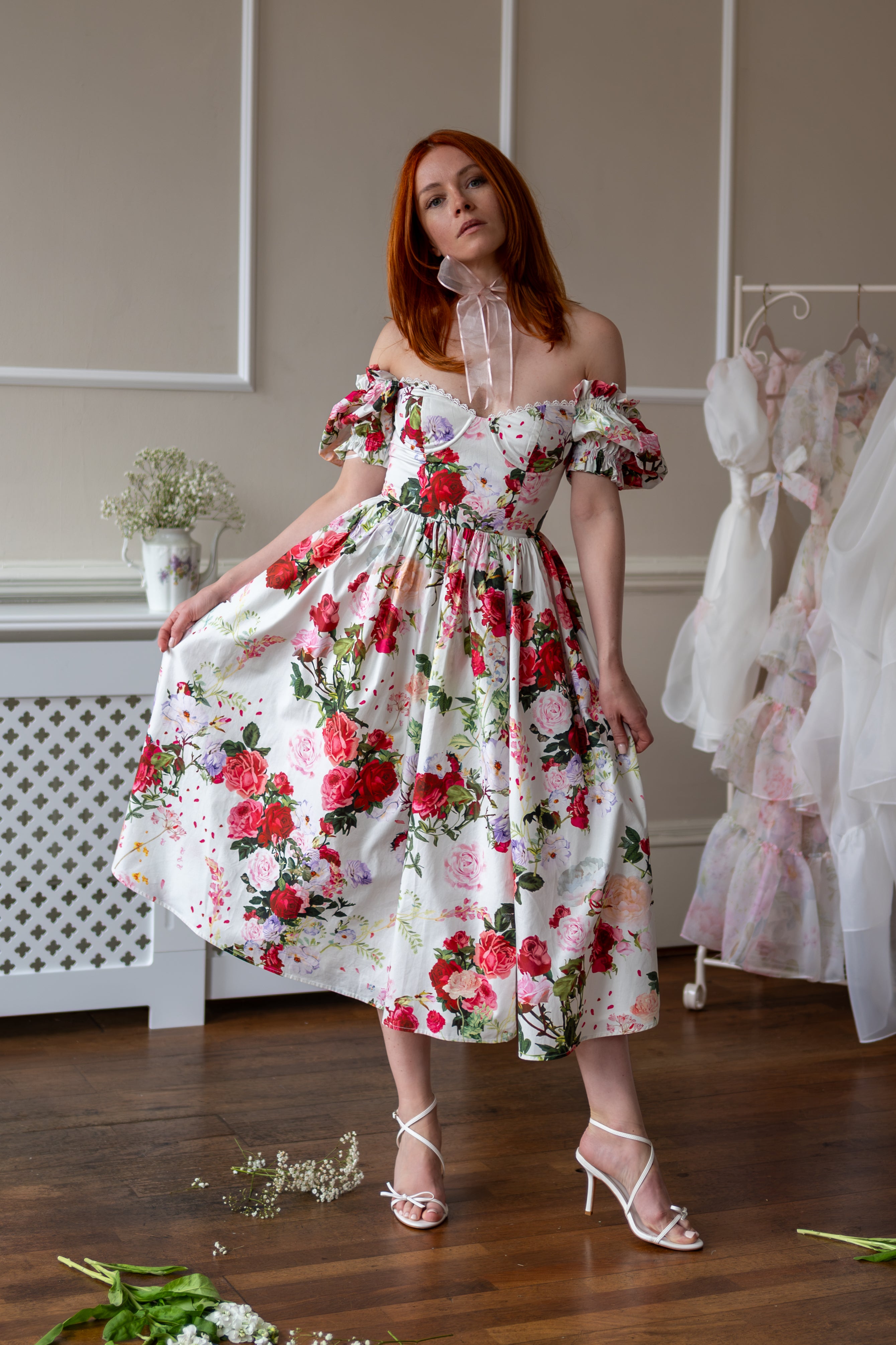 Petal Surrender Rosewood Dress