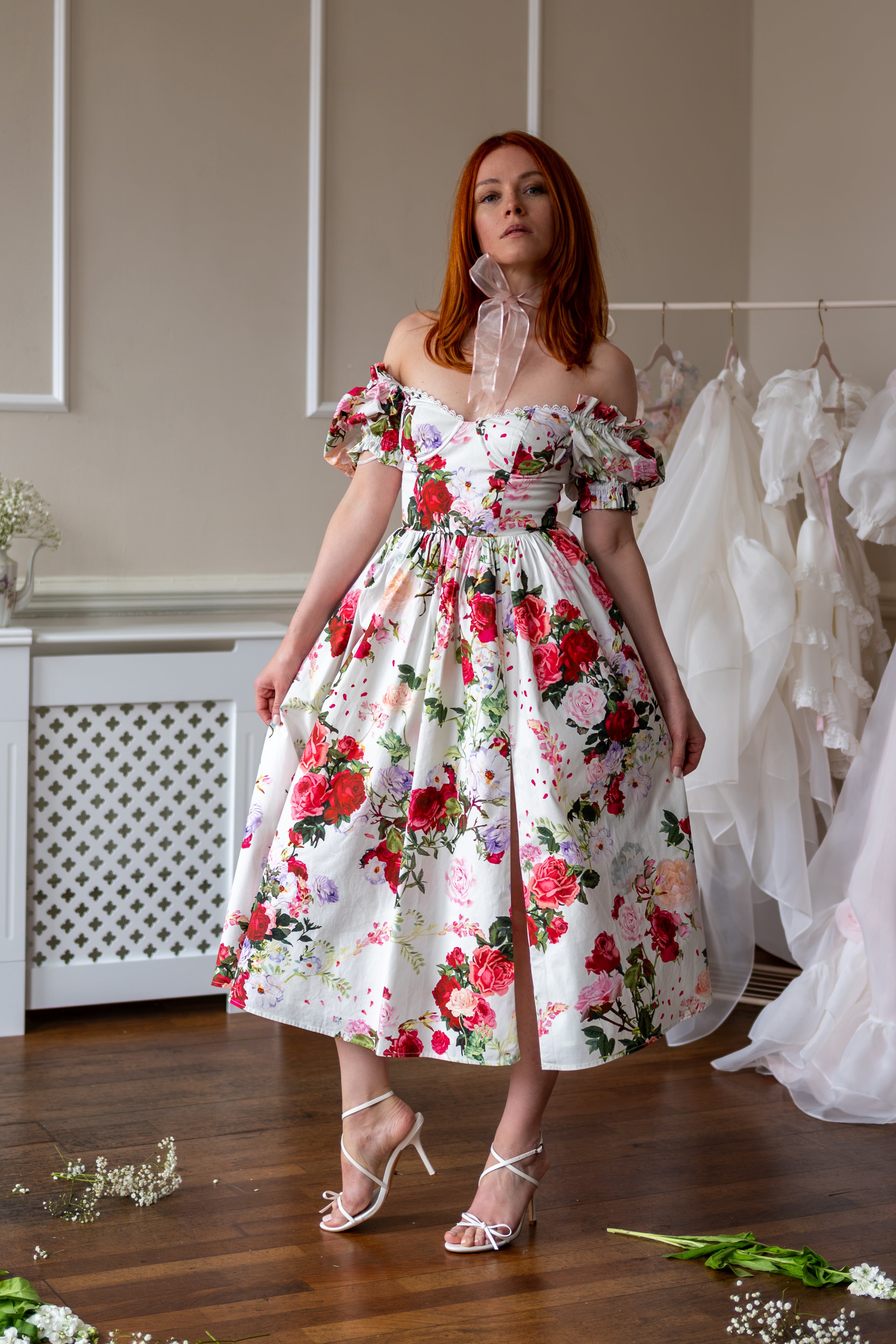 Petal Surrender Rosewood Dress