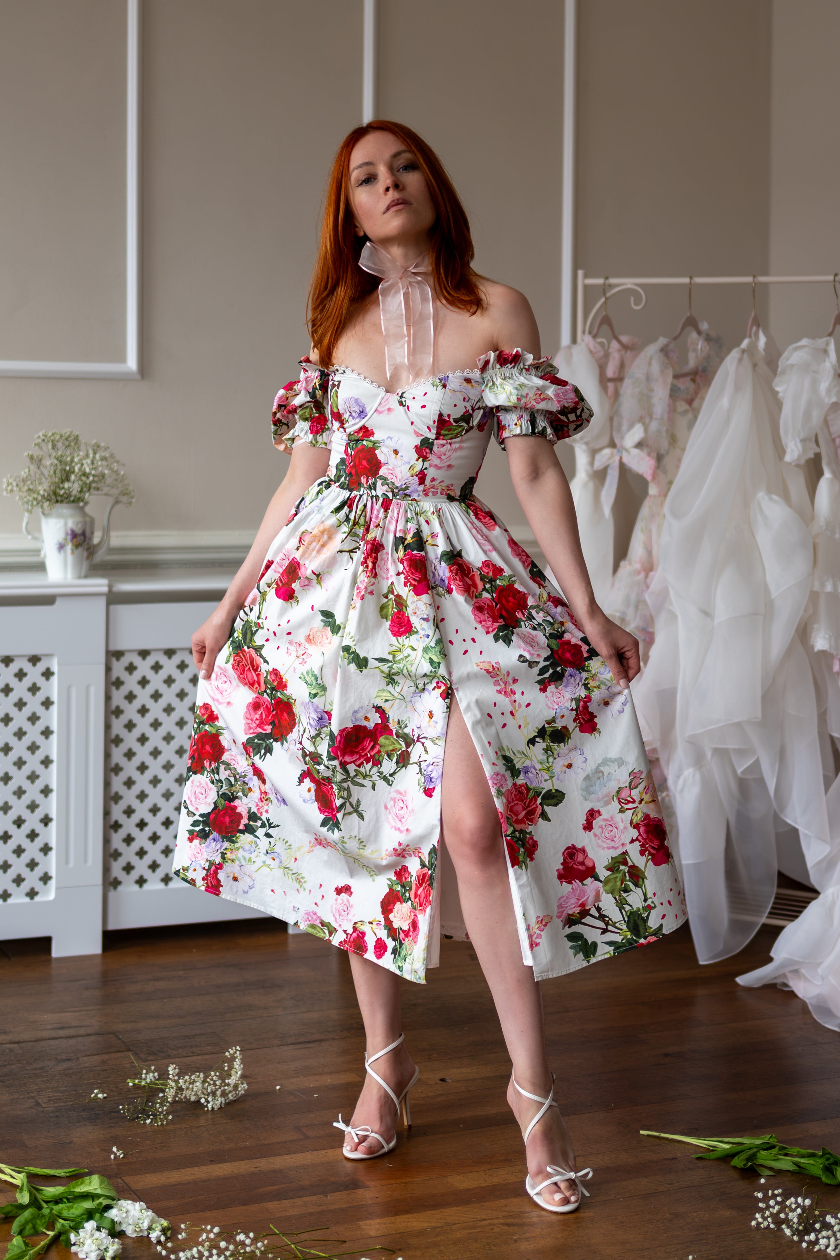 Petal Surrender Rosewood Dress