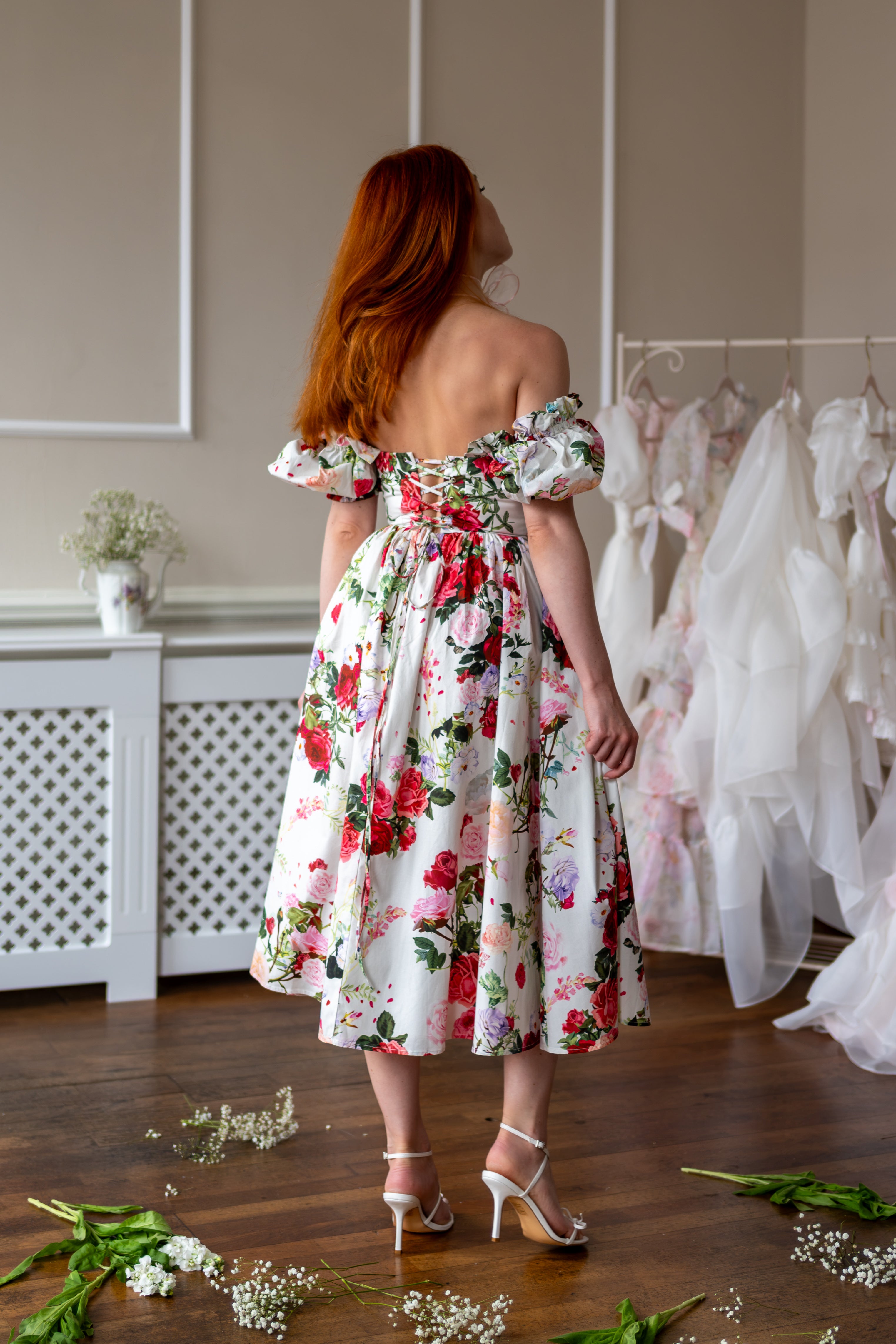 Petal Surrender Rosewood Dress