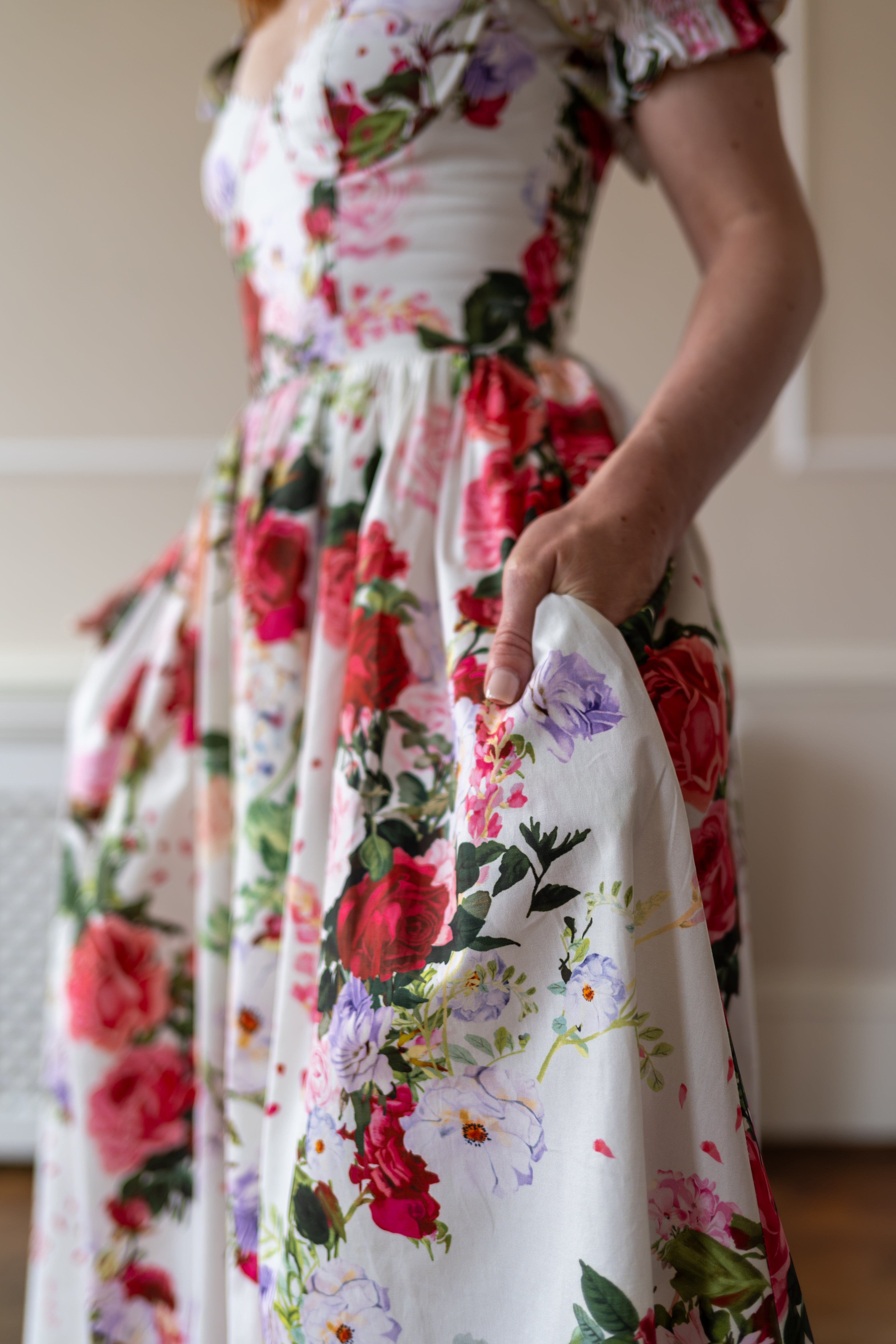 Petal Surrender Rosewood Dress