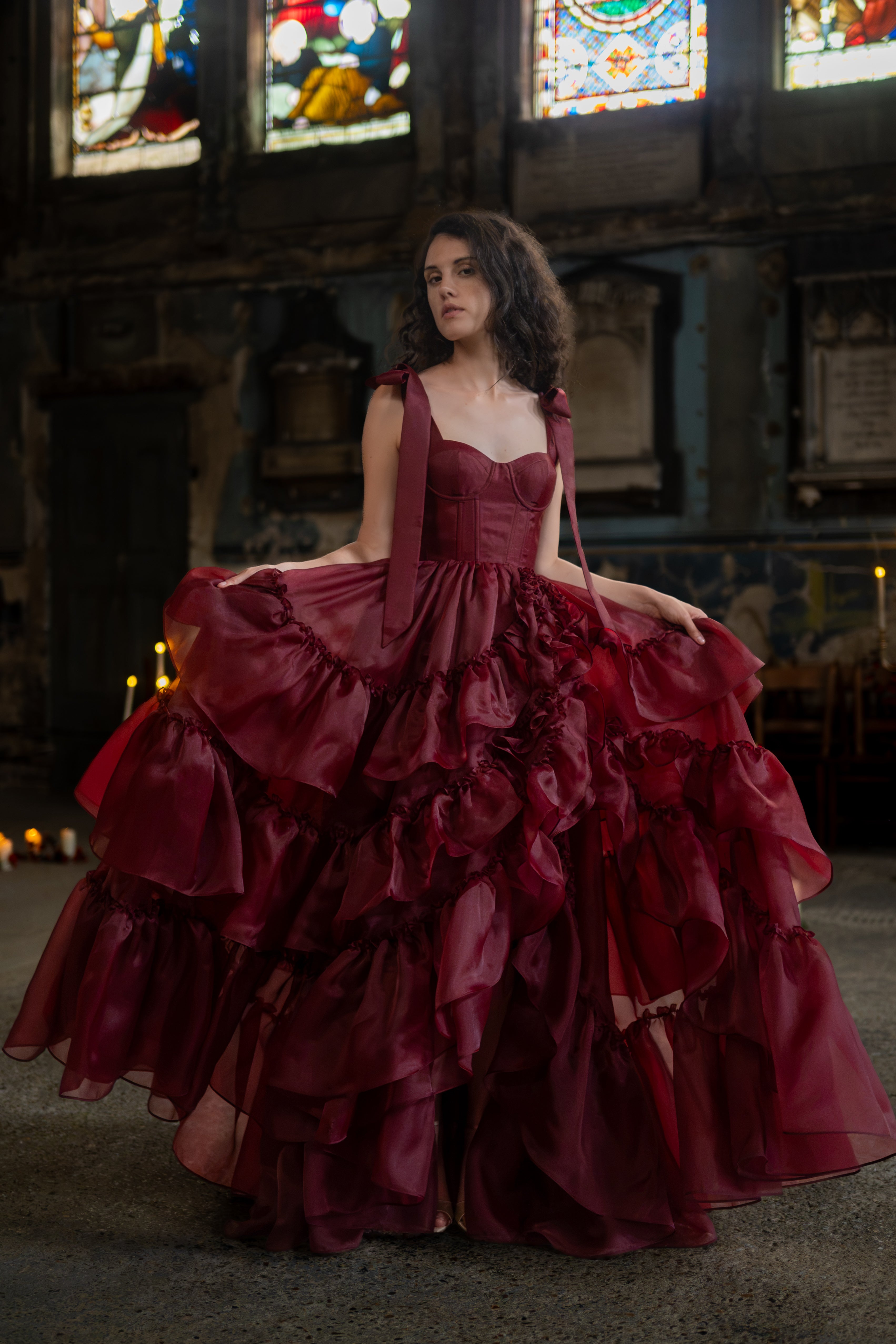 Portrait in Red Valmont Gown