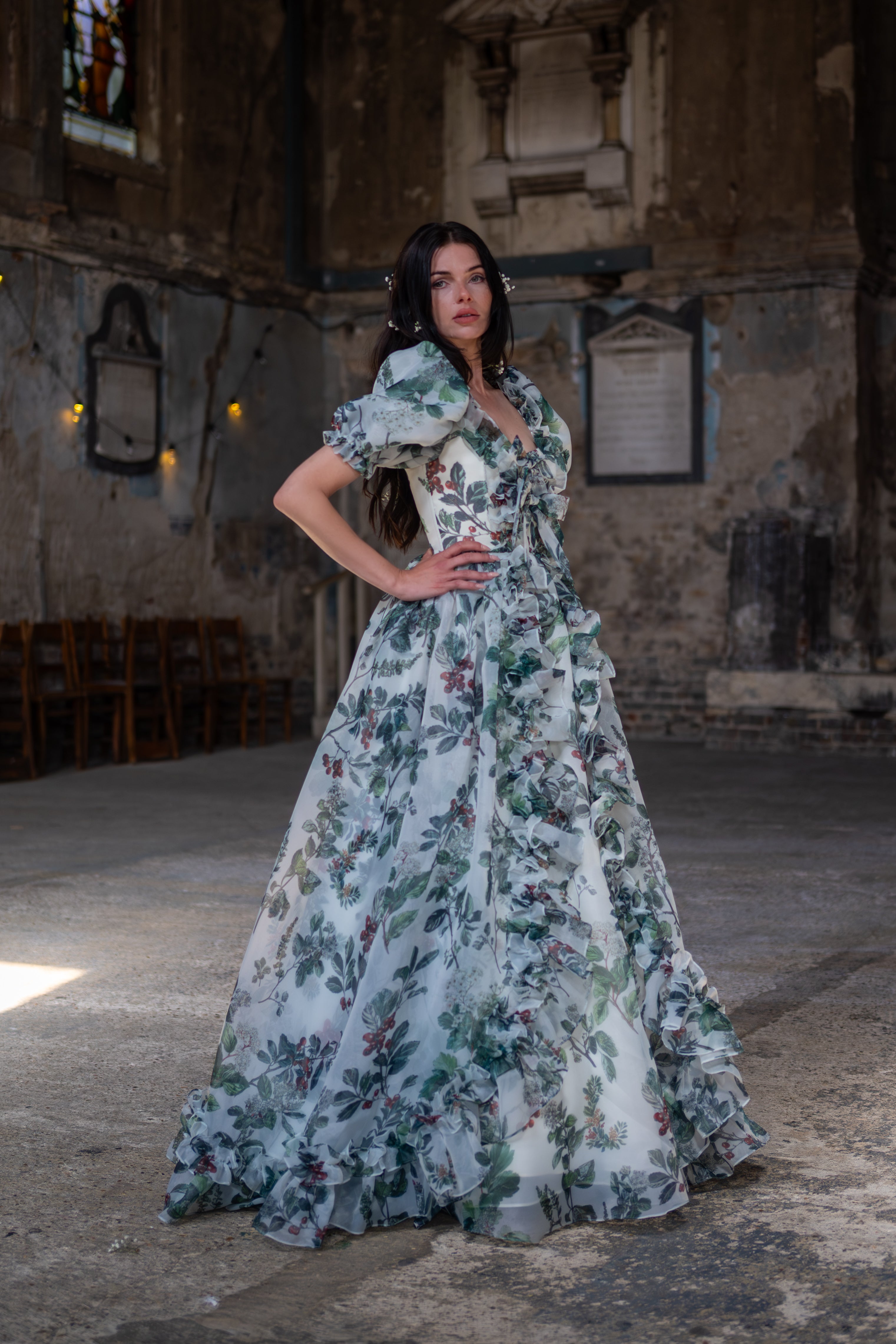 Verdant Manuscript Duchess Gown