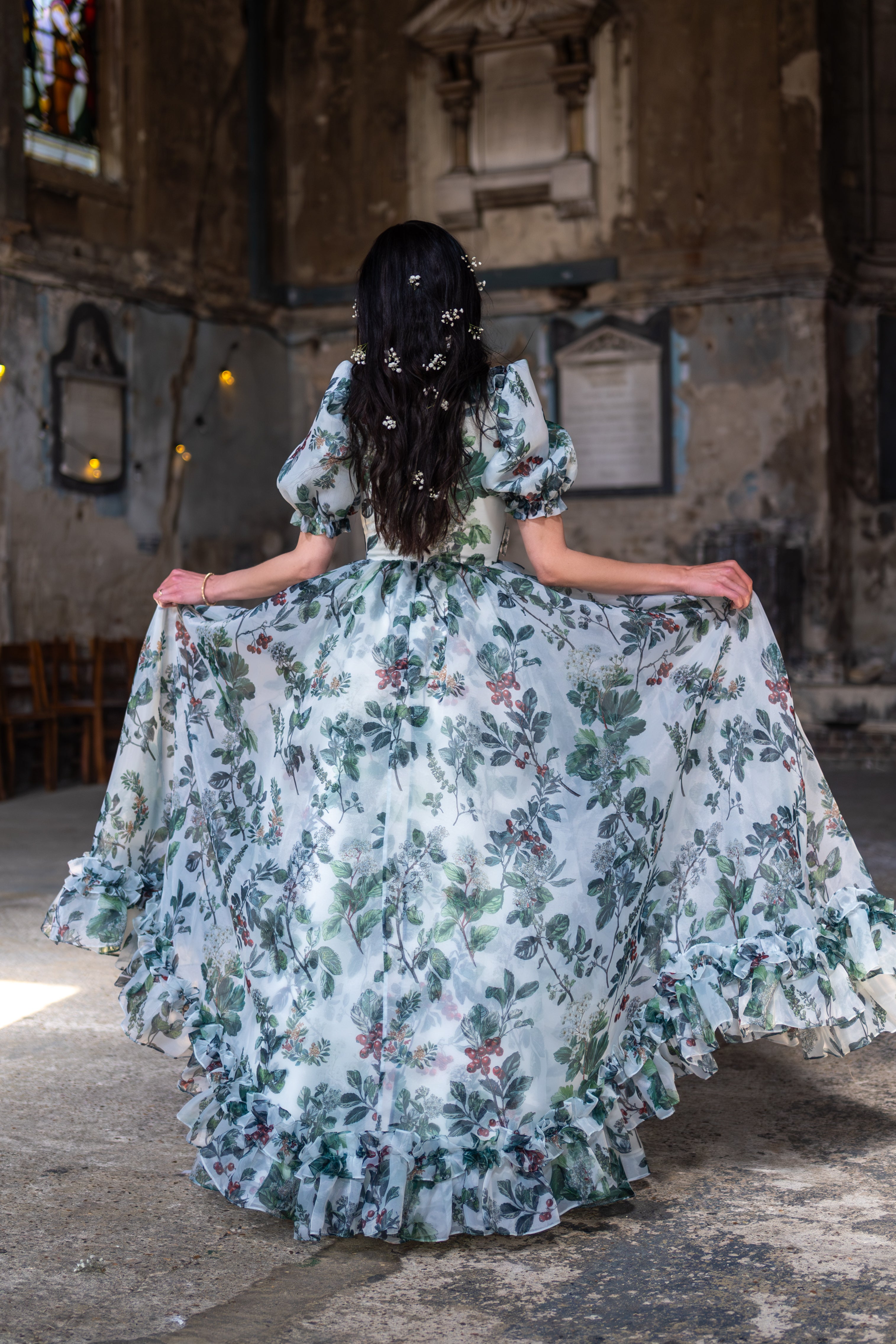 Verdant Manuscript Duchess Gown
