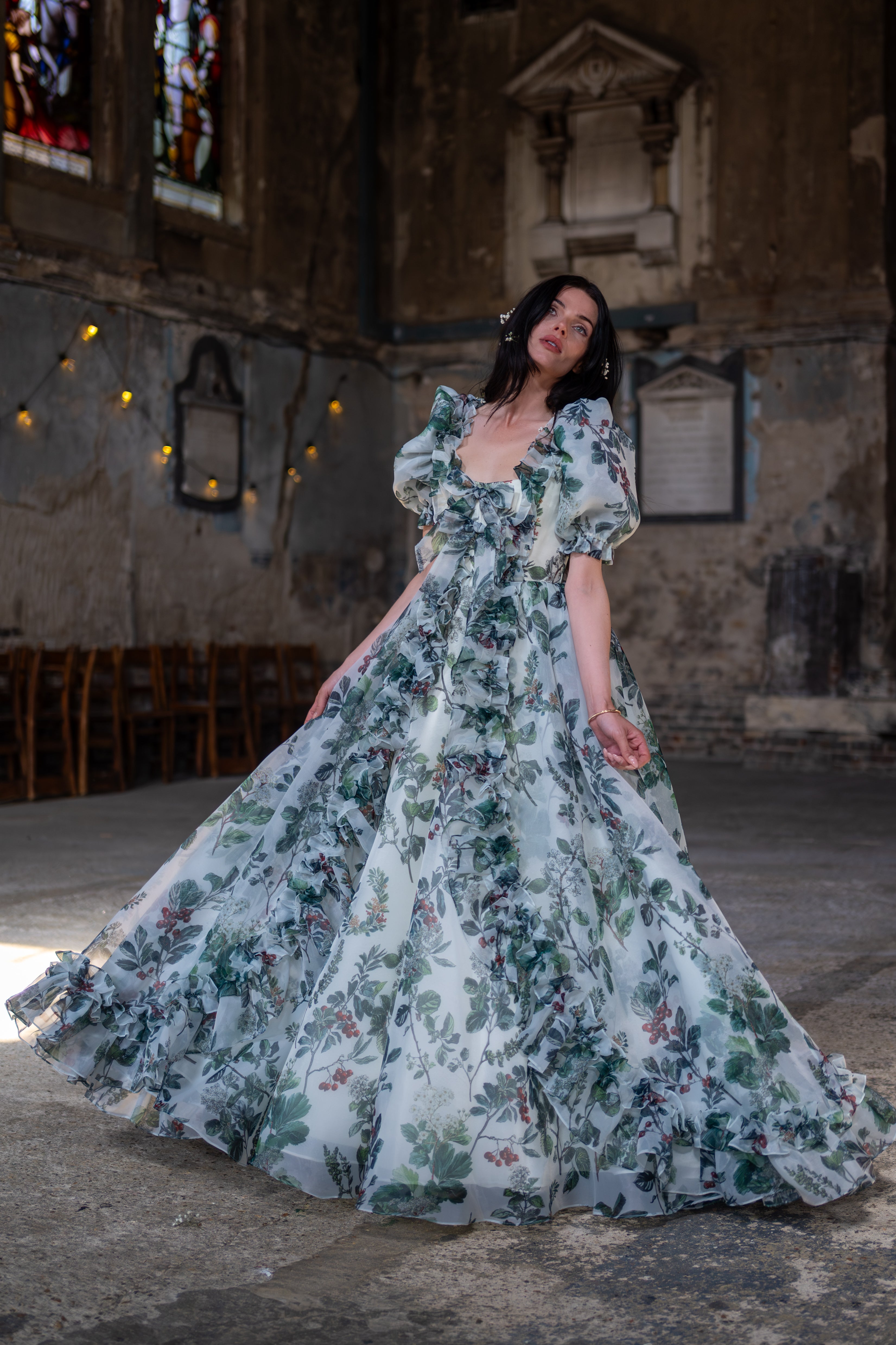 Verdant Manuscript Duchess Gown