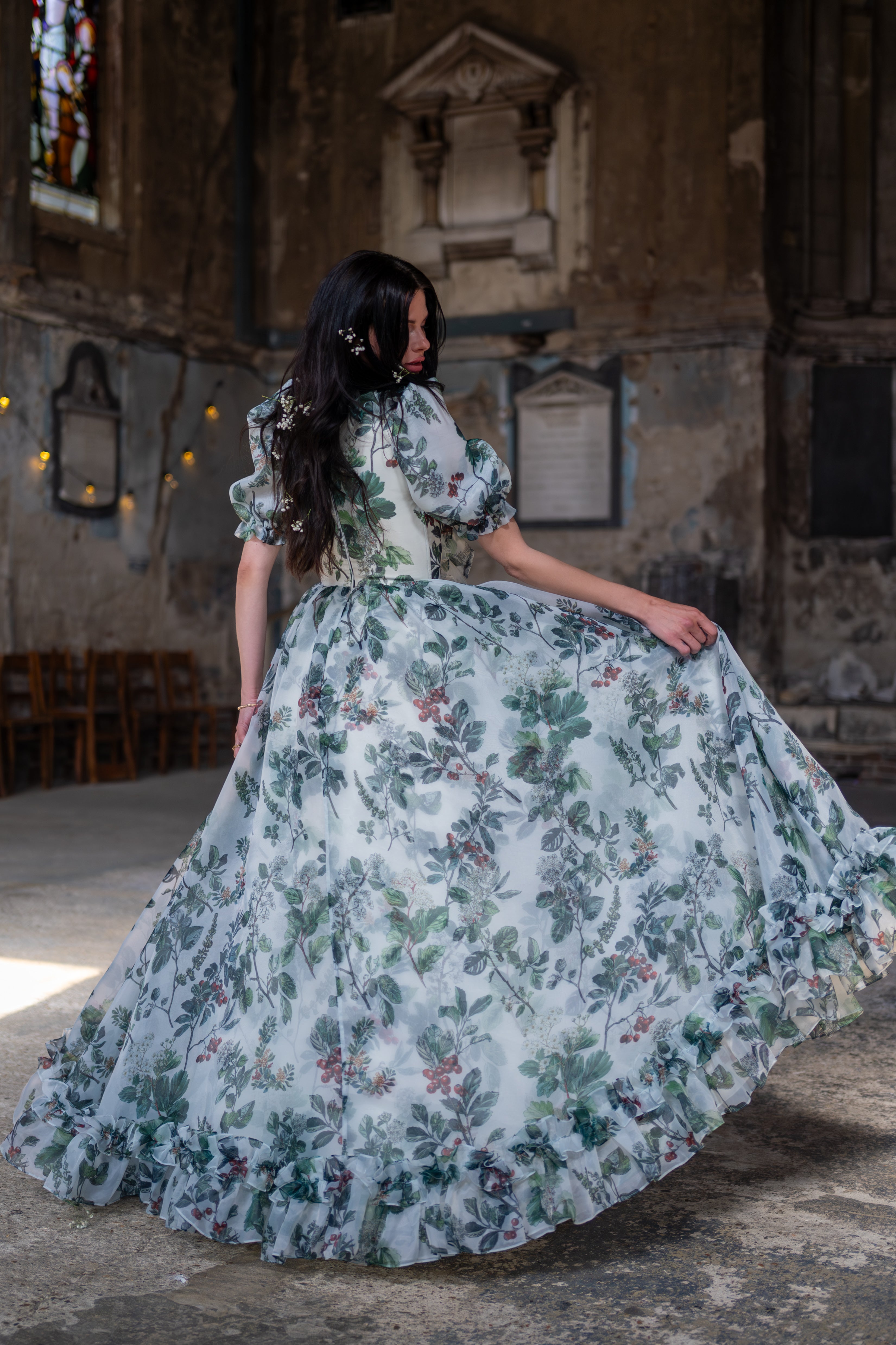Verdant Manuscript Duchess Gown