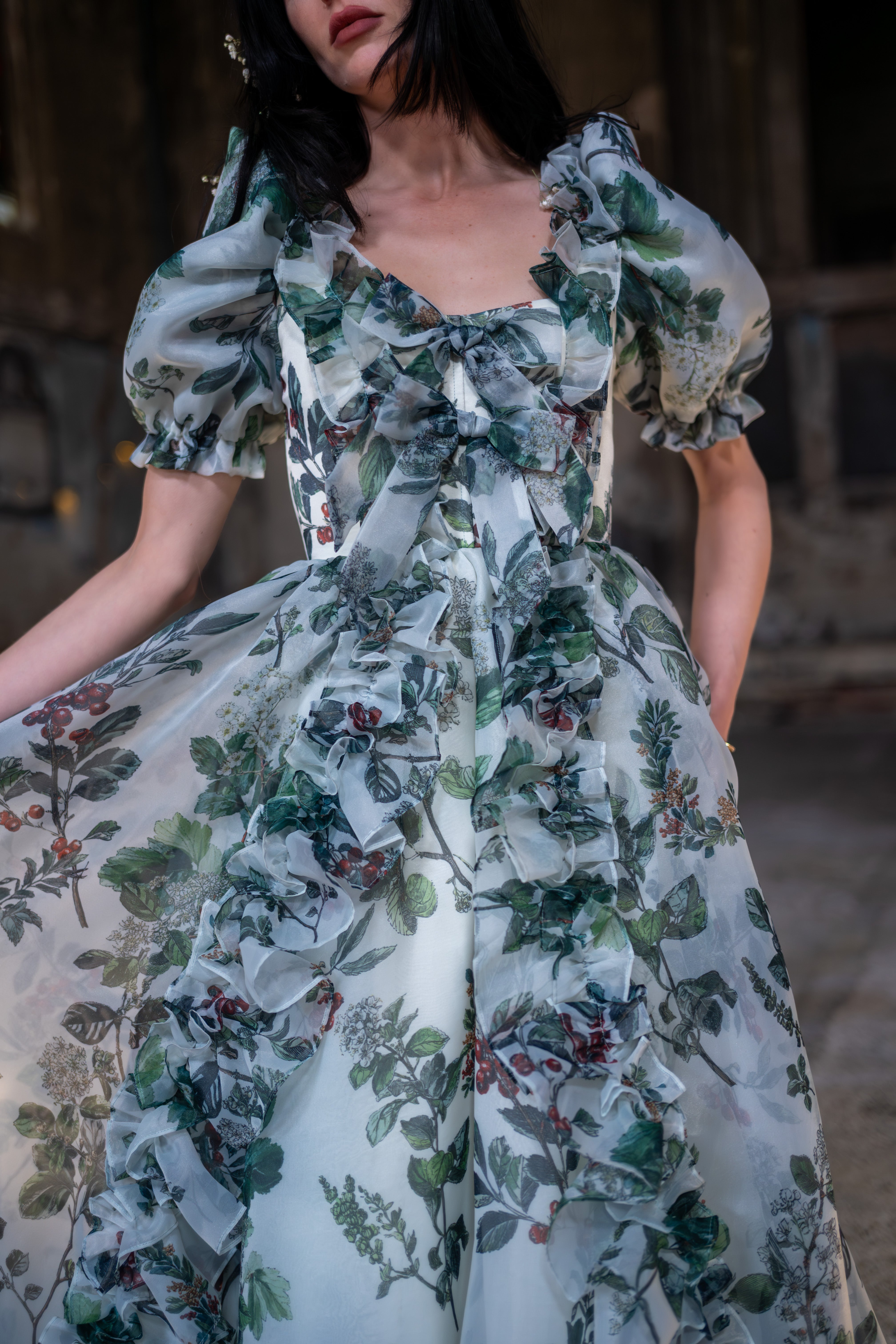 Verdant Manuscript Duchess Gown
