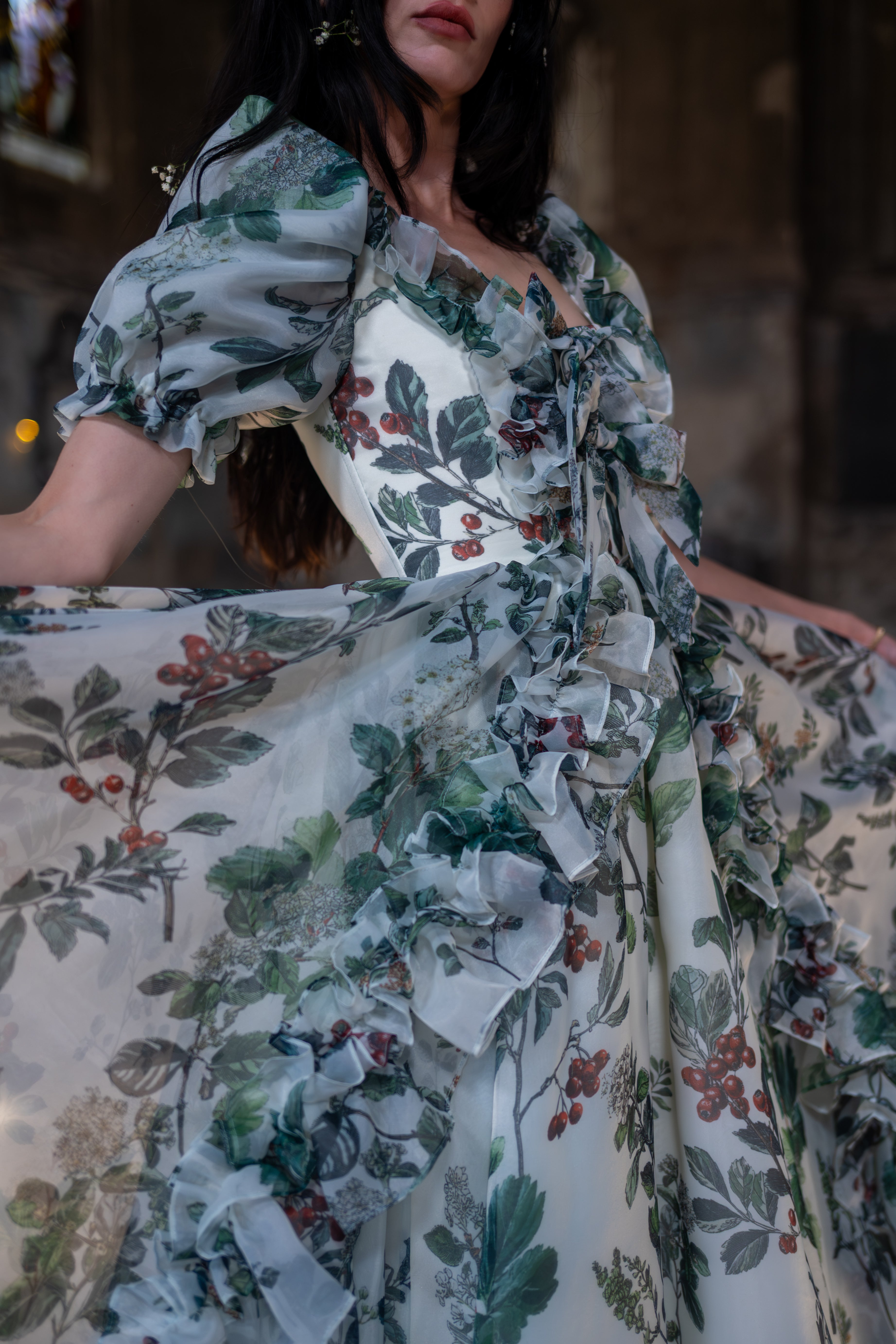 Verdant Manuscript Duchess Gown