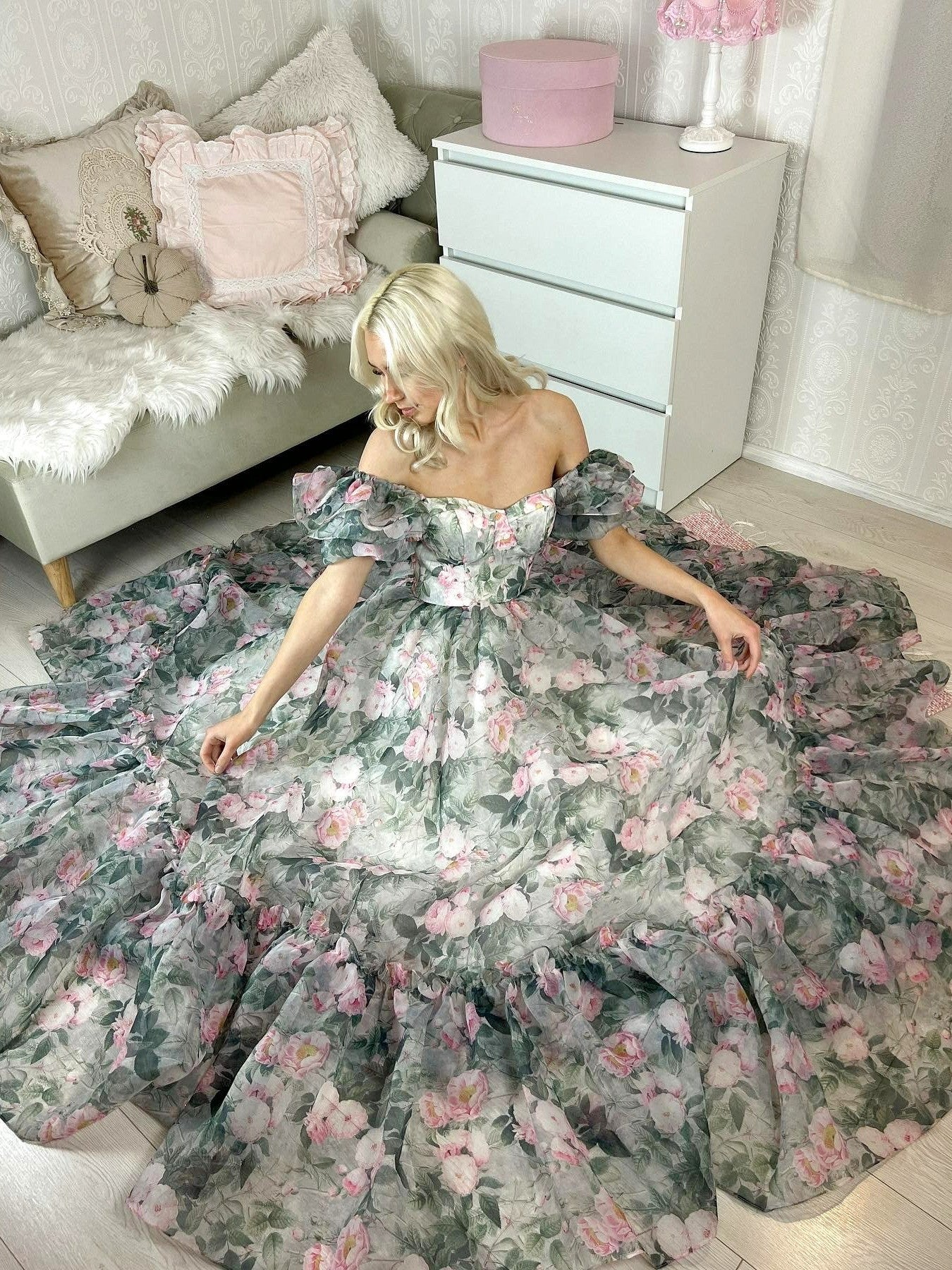 The Sorority Gown in Peony Bouquet