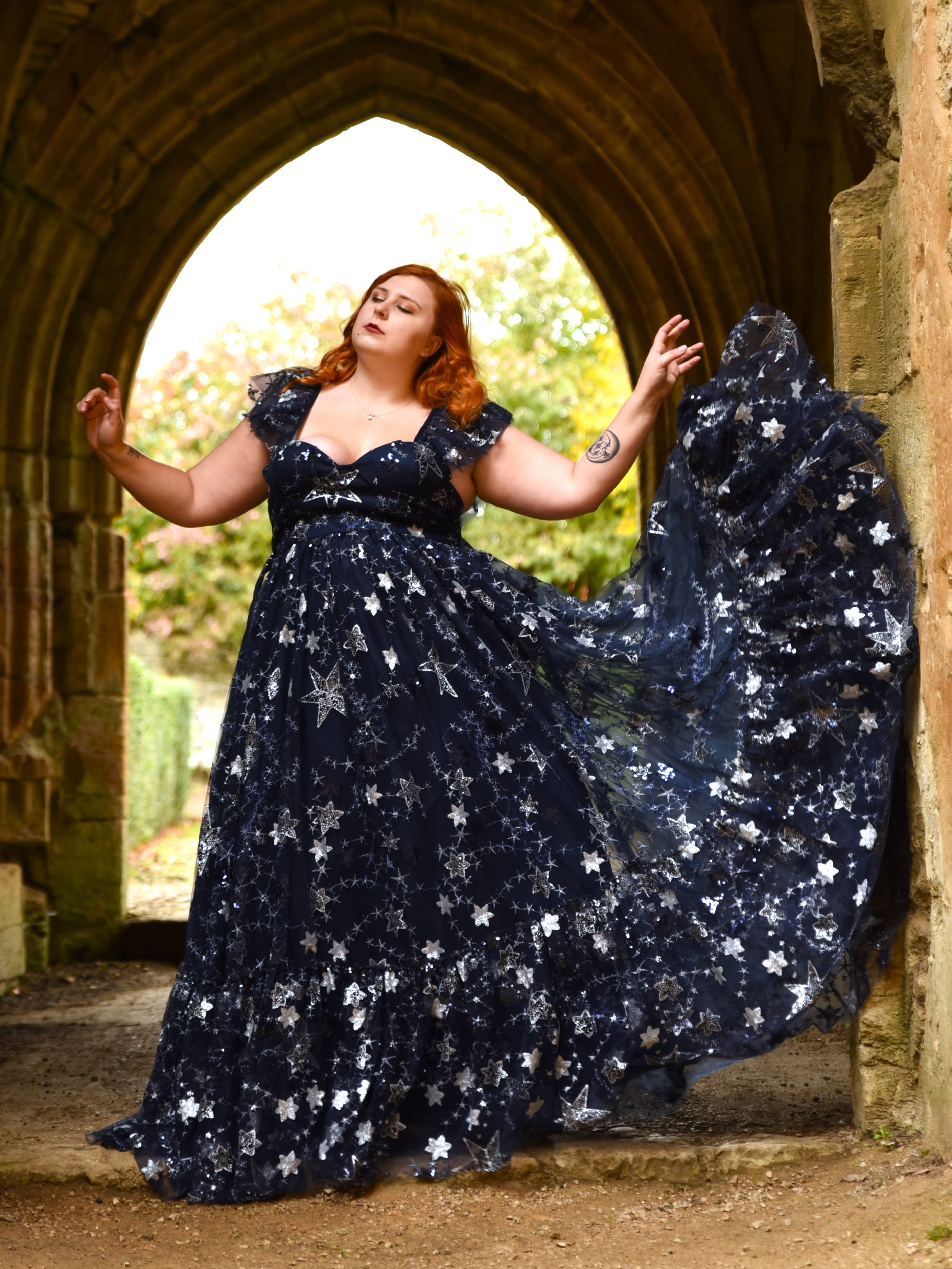 Plus size navy evening dress, Made in South Africa